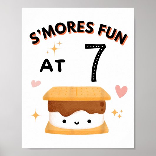 S'mores Pret Fun Campings Verjaardag 7 Jaar Oud Ka Poster (Voorkant)