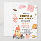 S'mores pyjama feest thema uitnodiging (Voorkant / Achterkant)