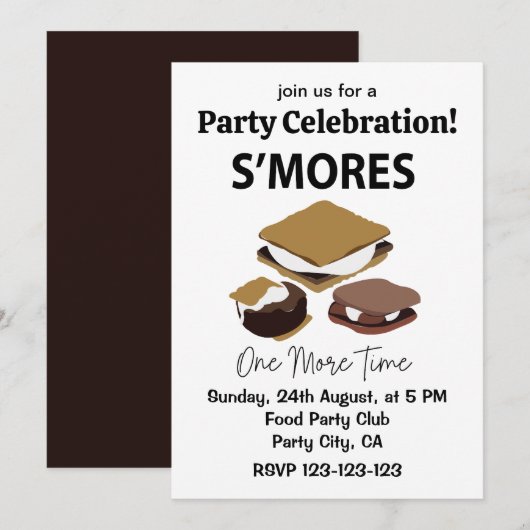Smores S'mores Toetje Nog Een Keer Smore Kaart (Voorkant / Achterkant)
