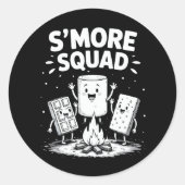 S'mores Squad Camping Campfire Cute Marshmallow Ronde Sticker (Voorkant)
