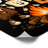 S'mores squad grappige marshmallow kampvuur poster (Hoek)