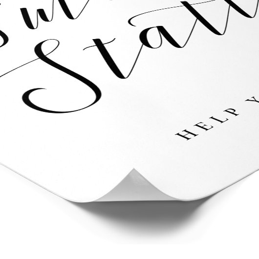 S'mores Station Chic Bruilofts- of Trouwfeestbord Poster (Hoek)