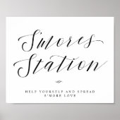 S'mores Station Chic Bruilofts- of Trouwfeestbord Poster (Voorkant)