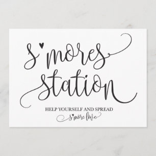 S'mores Station Favor Bruiloftsbord Bordkaartjes Kaart