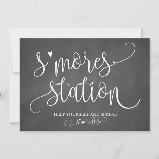 S'mores Station Favor Party Signage 5x7 Kaart (Voorkant)