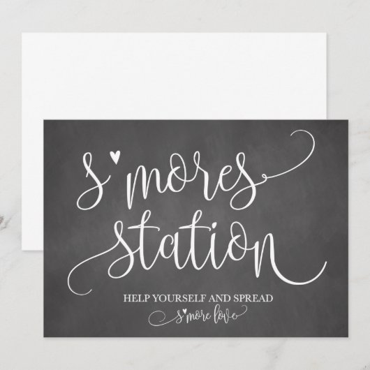S'mores Station Favor Party Signage 5x7 Kaart (Voorkant / Achterkant)