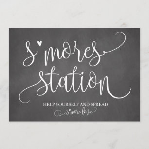 S'mores Station Favor Party Signage 5x7 Kaart