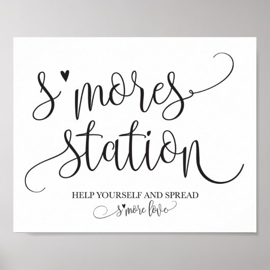 S'mores Station Favor Party Signage Poster (Voorkant)