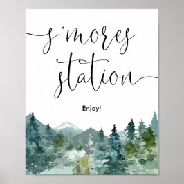 S'mores station smores bar rustige bergen poster