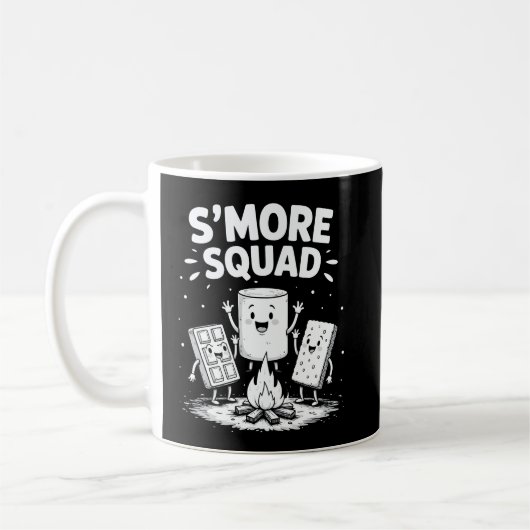 S'mores-team Camping Kampeer vuur Cute Marshmallow Koffiemok (Links)