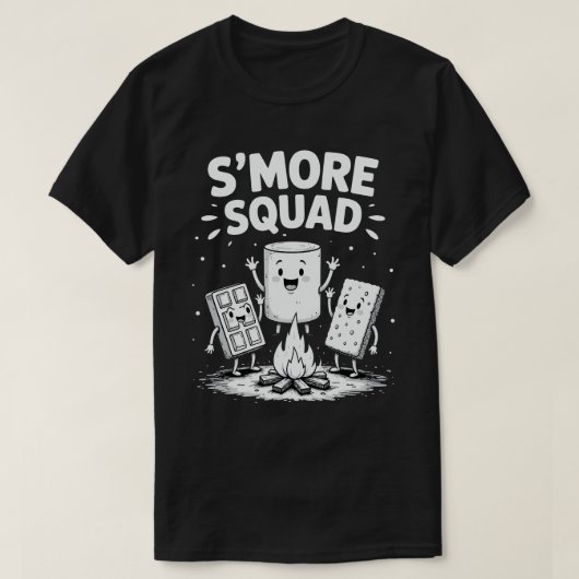 S'mores-team Camping Kampeer vuur Cute Marshmallow T-shirt (Design voorkant)