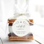 S'mores Trouwfeest Favor Kit Sticker Labels<br><div class="desc">Onze s'mores sticker labels zijn voorzien van marshmallow spiesjes met elegante belettering voor het perfecte label op take home cadeaus voor uw feest of bruiloft evenement.</div>