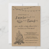 S'mores Twins Baby shower Invitation Kaart (Voorkant)