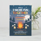 S'mores Verjaardag Uitnodiging S'mores Bonfire Par (Staand voorkant)