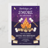 S'mores Verjaardagsfeest S'mores Camping Verjaarda Kaart (Voorkant)