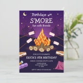 S'mores Verjaardagsfeest S'mores Camping Verjaarda Kaart (Staand voorkant)