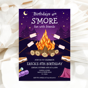 S'mores Verjaardagsfeest S'mores Camping Verjaarda Kaart