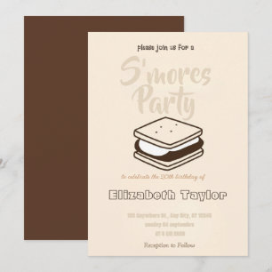 S'mores verjaardagsfeest uitnodiging – Knus kampvu