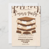 S'mores verjaardagsfeest uitnodiging – Knus kampvu (Voorkant)
