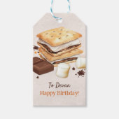 S'mores verjaardagsfeestje cadeaulabel (Voorkant)