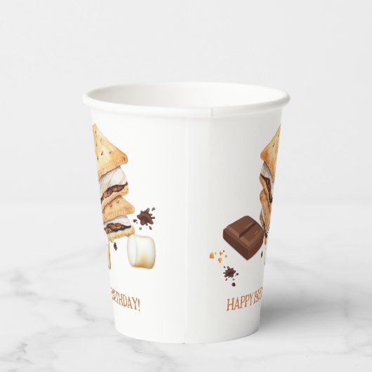 S'mores verjaardagsfeestje papieren bekers (Rechts)