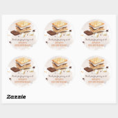 S'mores verjaardagsfeestje ronde sticker (Vel)