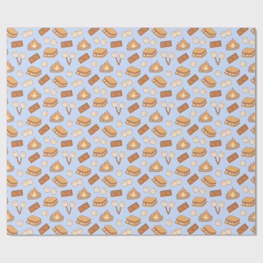 S'mores Vintage Camping Marshmallow Kampvuur Kampe Cadeaupapier (Vlak)