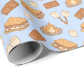 S'mores Vintage Camping Marshmallow Kampvuur Kampe Cadeaupapier (Rol Hoek)