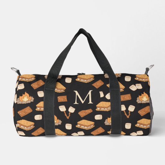 S'mores Vintage Kampeer Kampvuur Monogram Plunjezak (Voorkant)