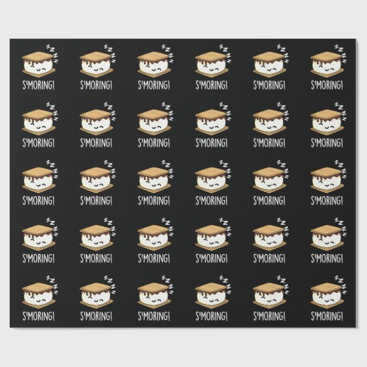 Smoring Funny Smore Puns Donker BG Cadeaupapier (Vlak)