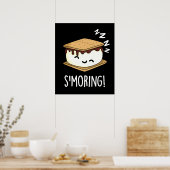 Smoring Funny Smore Puns Donker BG Poster (Keuken)