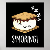 Smoring Funny Smore Puns Donker BG Poster (Voorkant)