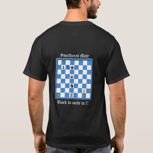 Smothered Mate Chess Puzzle T-shirt (Achterkant)