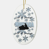 Smowmobile laat het Snow Montana kerstsierra Keramisch Ornament (Links)