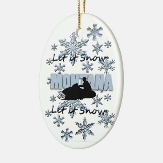 Smowmobile laat het Snow Montana kerstsierra Keramisch Ornament (Links)