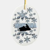 Smowmobile laat het Snow Montana kerstsierra Keramisch Ornament (Voorkant)