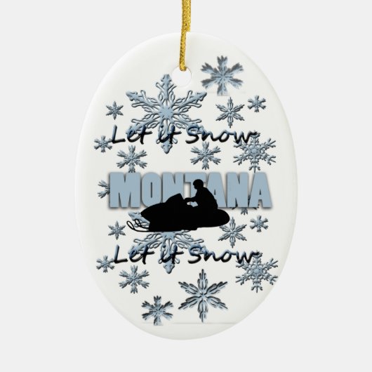 Smowmobile laat het Snow Montana kerstsierra Keramisch Ornament (Voorkant)