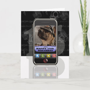 SMS-bericht over mobiele telefoon Happy Birthda Kaart