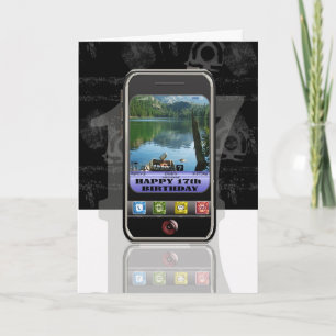 SMS-bericht over mobiele telefoon Happy Birthda Kaart