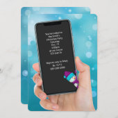 Sms-bericht tijdens kerstfeest kaart (Voorkant / Achterkant)