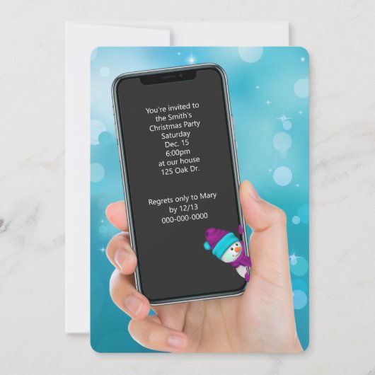 Sms-bericht tijdens kerstfeest kaart (Voorkant)