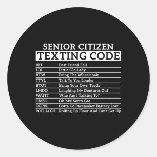 Sms-code voor ouderen ronde sticker