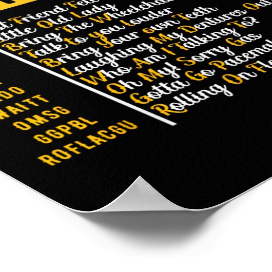 Sms-code voor senioren  opa cadeau poster (Hoek)