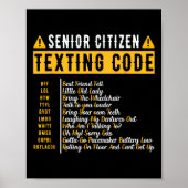 Sms-code voor senioren opa cadeau poster (Voorkant)