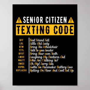 Sms-code voor senioren  opa cadeau poster