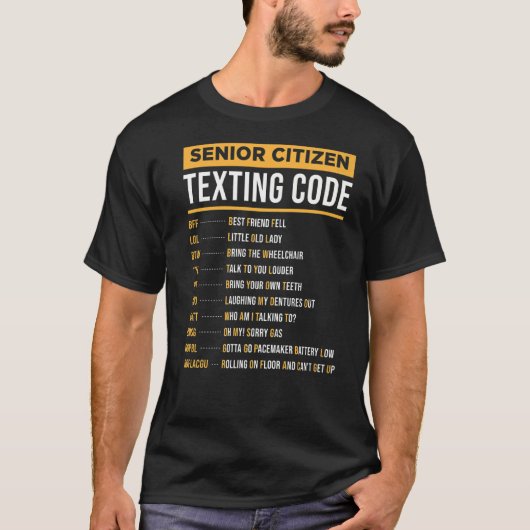 Sms-code voor senioren voor opa oma t-shirt (Voorkant)