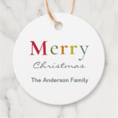 Sms-familie met fijne kerst bedankjes labels (Voorkant)