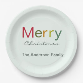 Sms-familie met fijne kerst papieren bordje