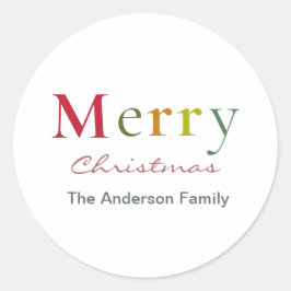 Sms-familie met fijne kerst ronde sticker