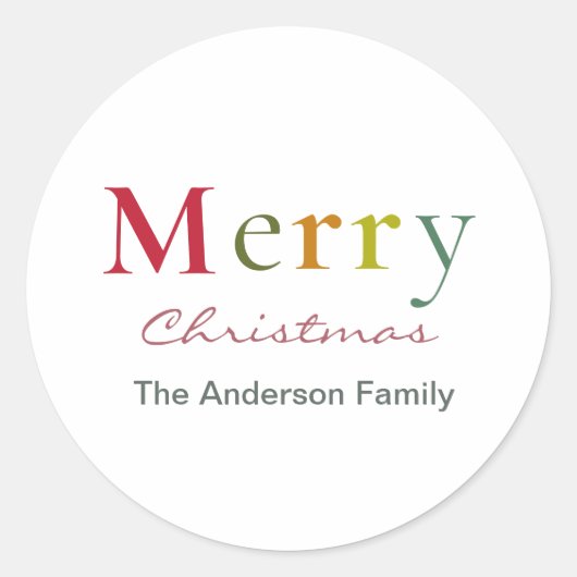 Sms-familie met fijne kerst ronde sticker (Voorkant)